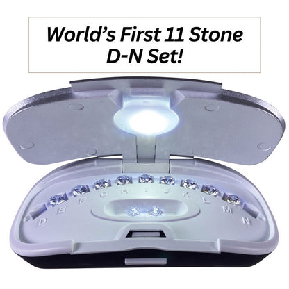 Open view of CZ Master Set Pro 2 1.00CT Stone Set showcasing 11 D-N stones in organizing case