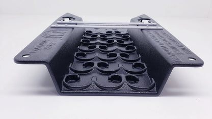 Front view of 6X22 Expedition sluice box with raised Vortex Dream Mat and side flanges on a white background