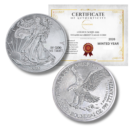 2026 1 Ounce OZ 999 Fine Solid USA American Liberty Eagle Coin Titanium Precious Metal Ingot Ti Element Chemistry Proof Mint Coin