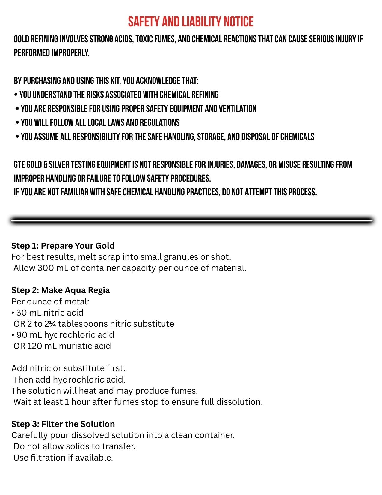 Gold Recovery & Refining Kit | Complete Chemical Solution for Scrap Gold Salvage