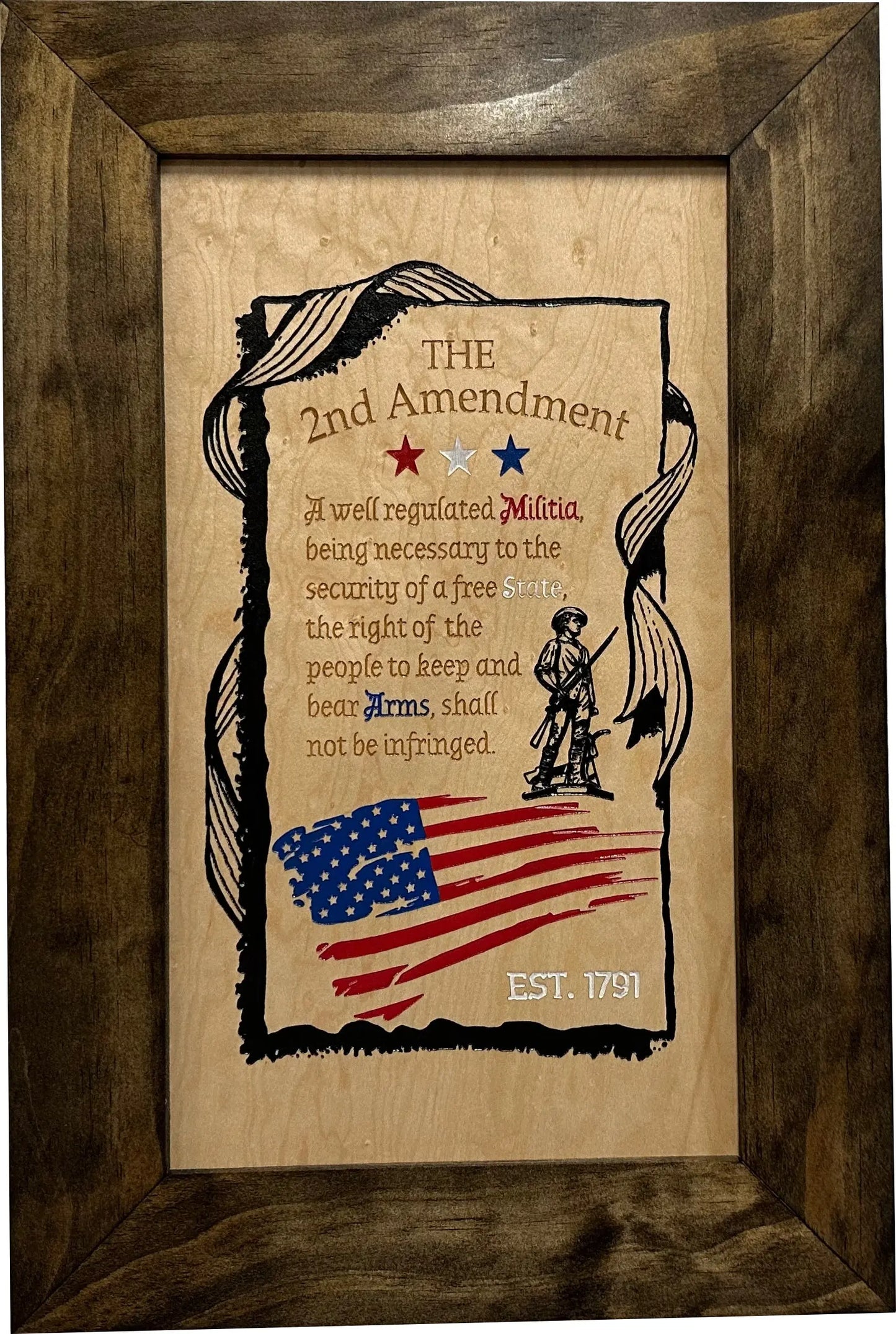 2nd Amendment Gun Safe - Wall Mounted Decorative Secure Gun Cabinet Bellewood Designs