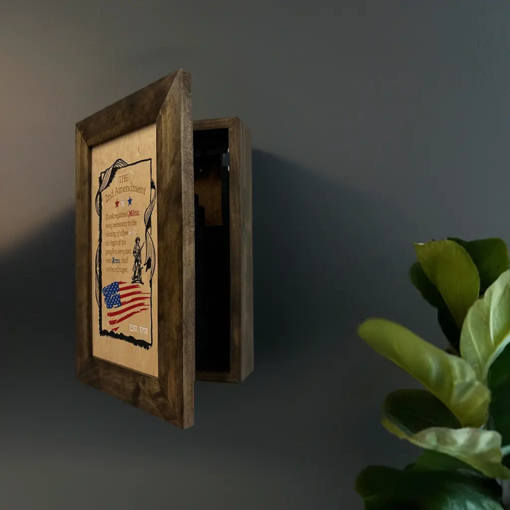 2nd Amendment Gun Safe - Wall Mounted Decorative Secure Gun Cabinet Bellewood Designs