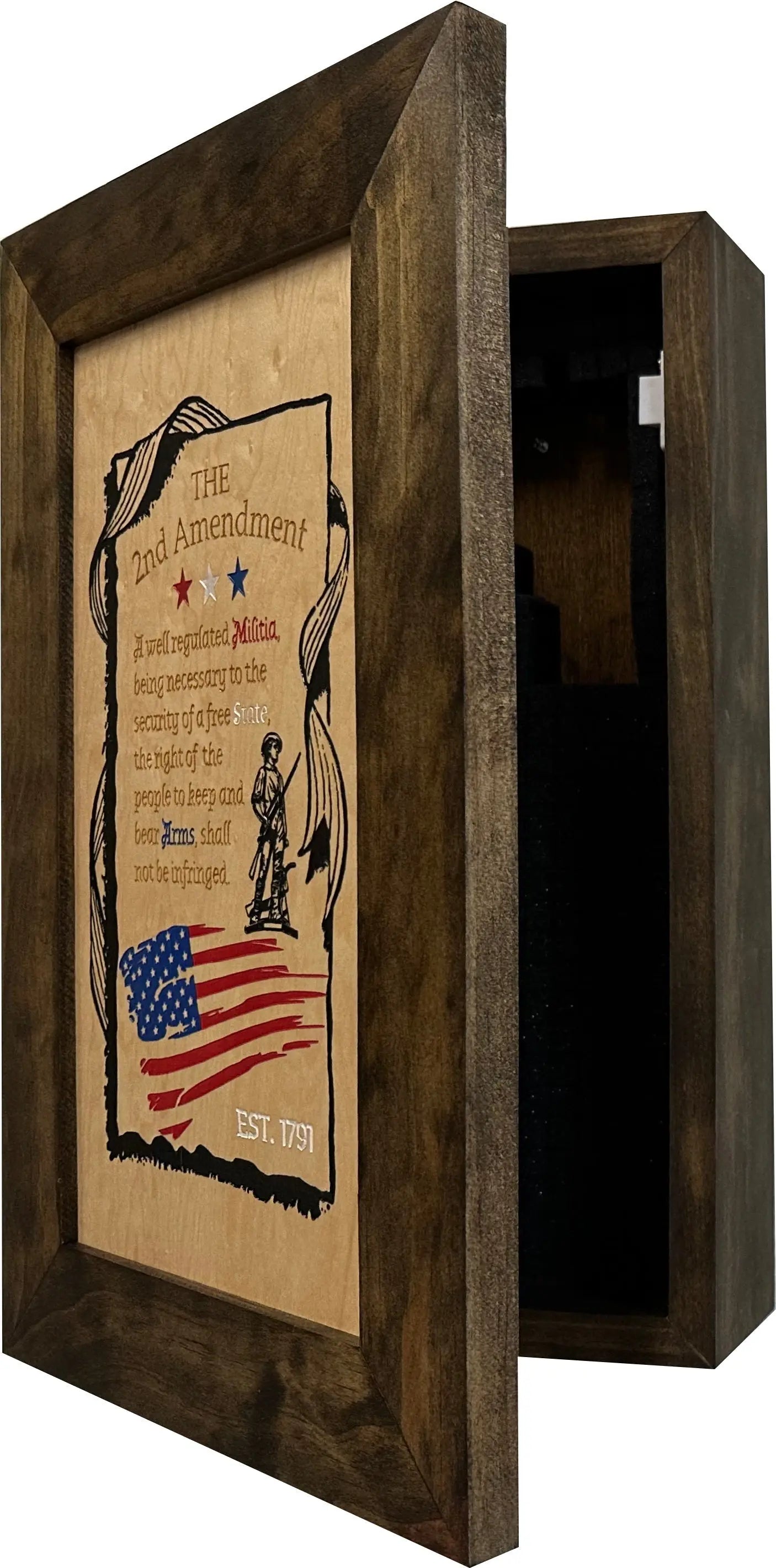 2nd Amendment Gun Safe - Wall Mounted Decorative Secure Gun Cabinet Bellewood Designs