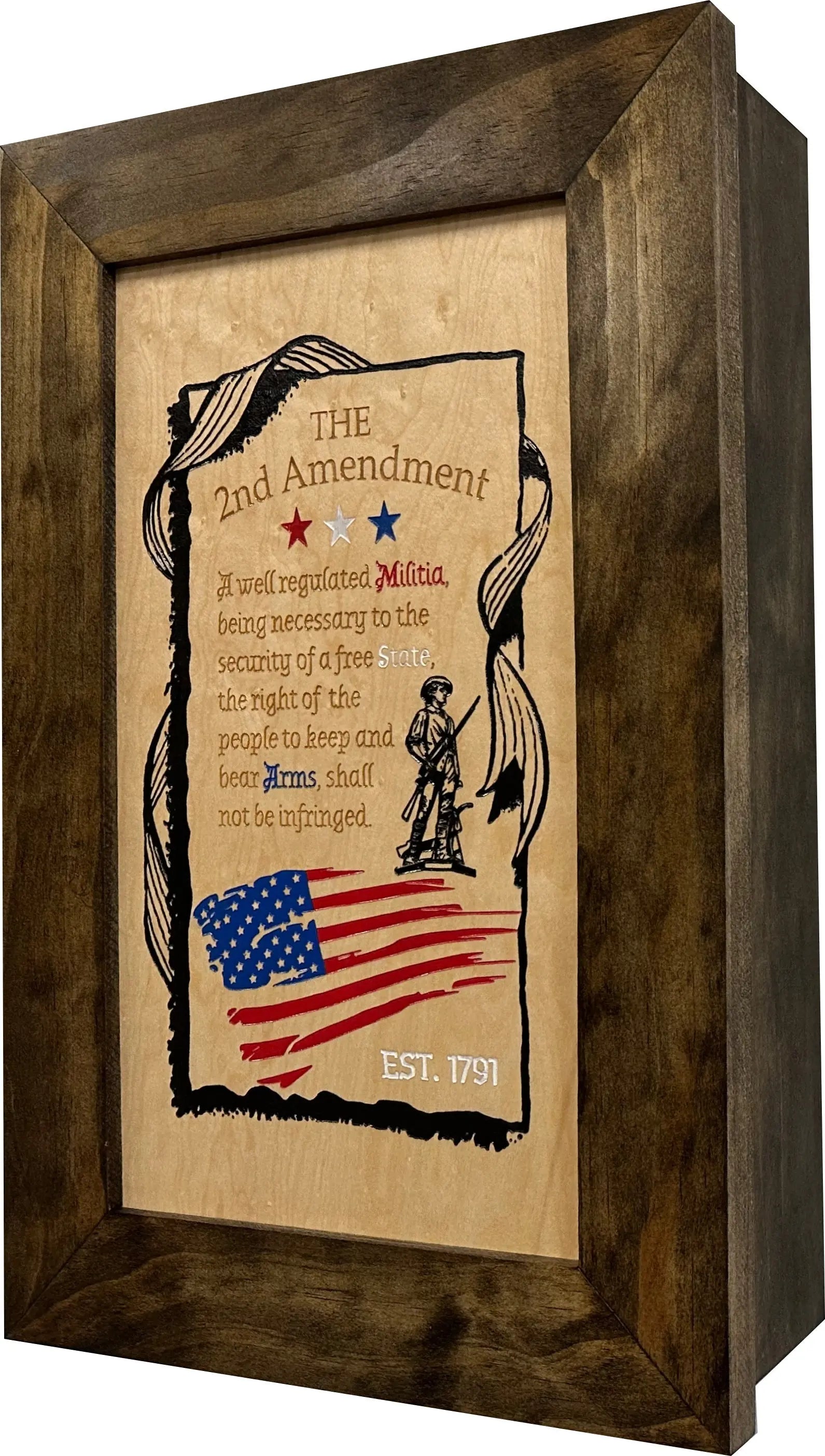 2nd Amendment Gun Safe - Wall Mounted Decorative Secure Gun Cabinet Bellewood Designs