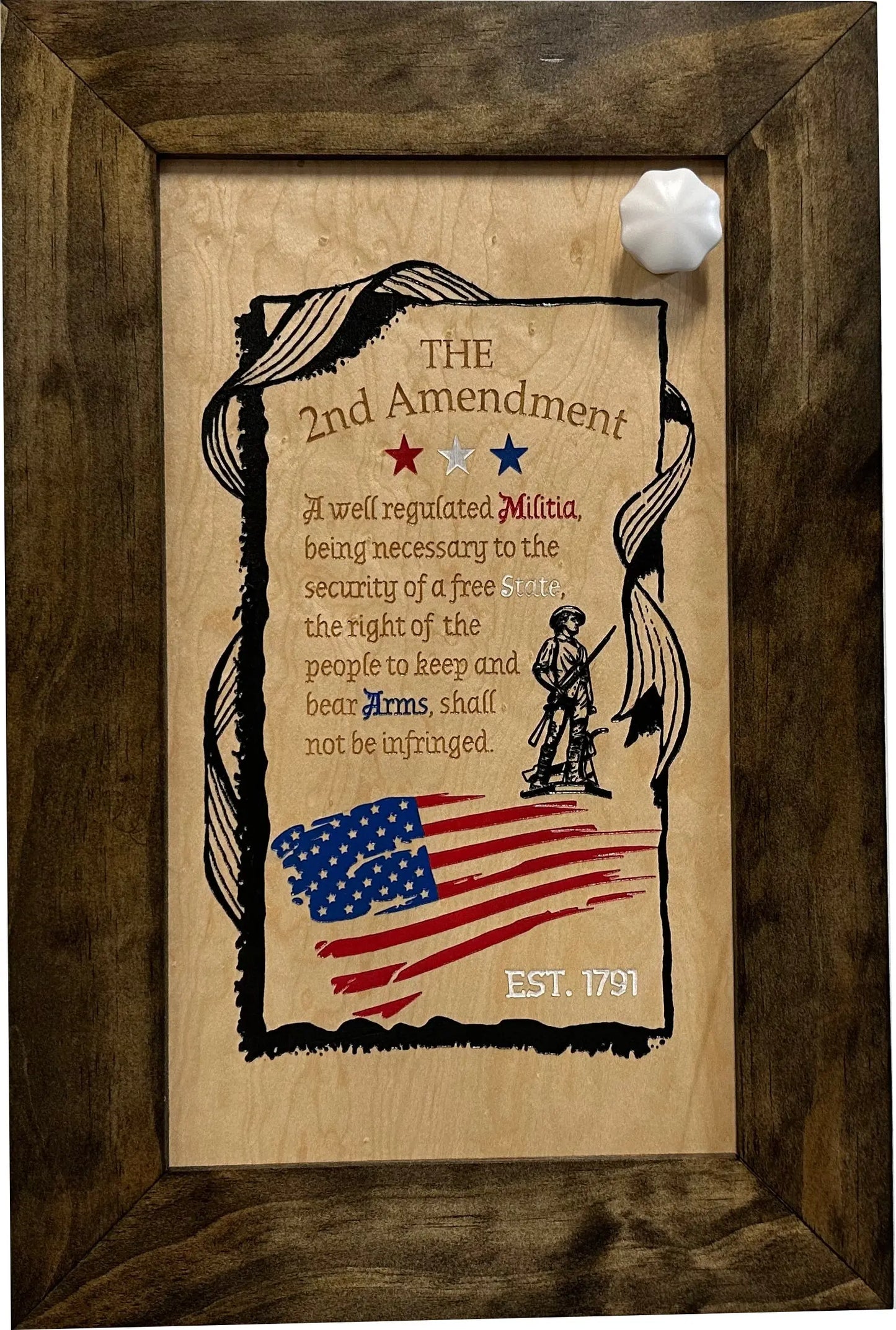 2nd Amendment Gun Safe - Wall Mounted Decorative Secure Gun Cabinet Bellewood Designs