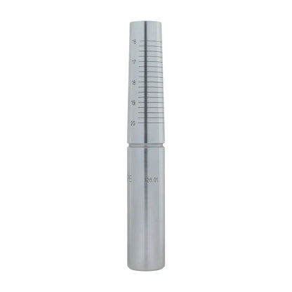 Front view of Giant Ring Mandrel Size 16-20 US showcasing laser-engraved size markings on a white background