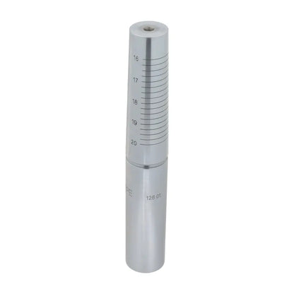 Front view of Pepetools Aluminum Ring Mandrels showing laser-engraved size markings from 16 to 20 against a white background