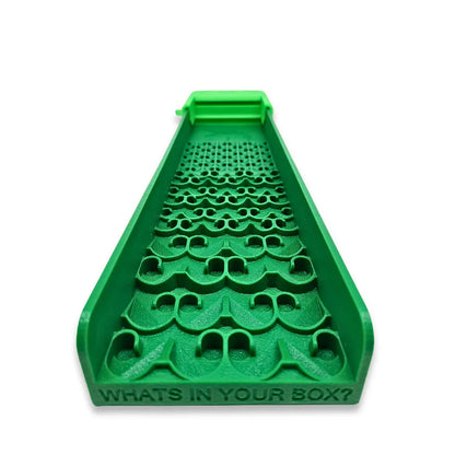 Front view of 6 inch header box kit showcasing molded green riffles on a white background