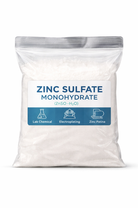 Zinc Sulfate Monohydrate (ZnSO₄·H₂O) – Lab Chemical & Metal Patina Compound