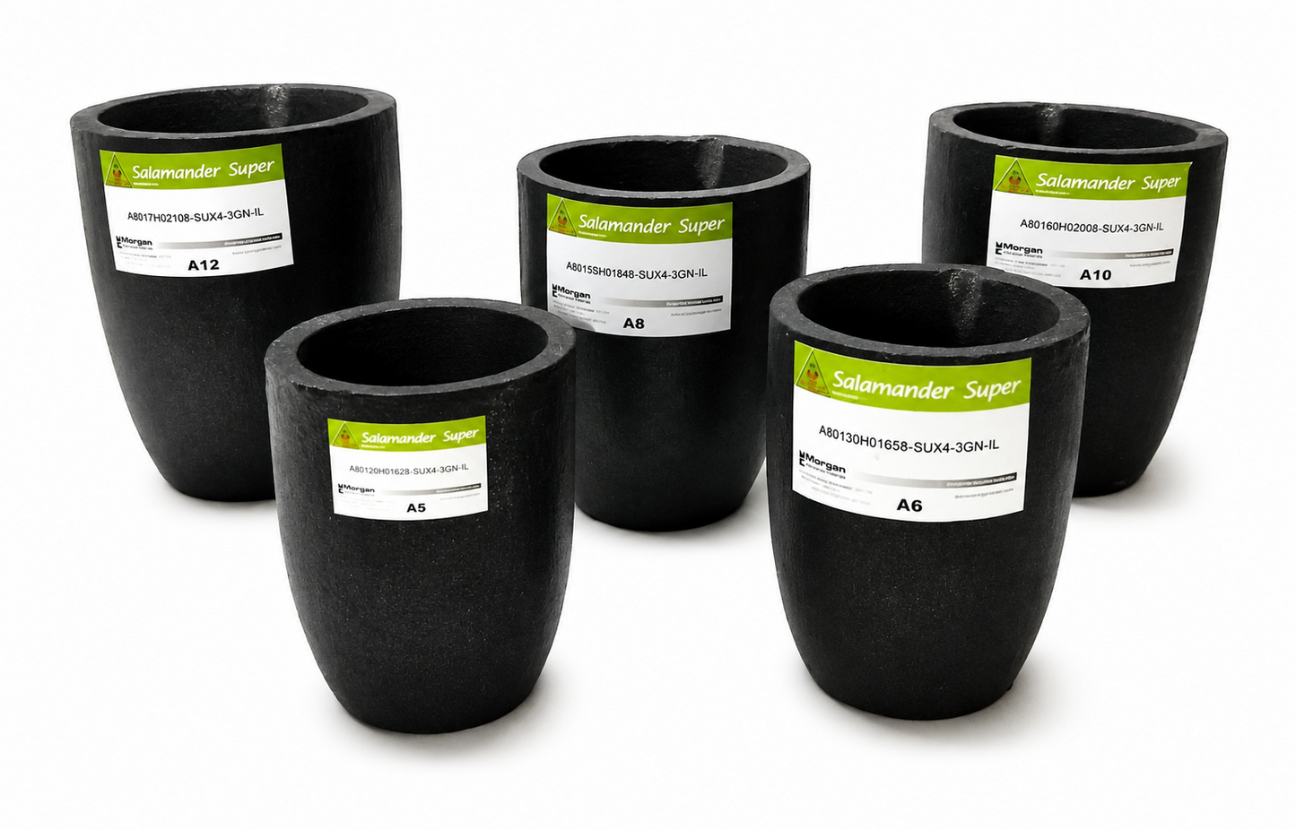 Salamander Crucible Graphite Melting Crucible A0.5, A1, A2, A3, A4, A10 Morgan