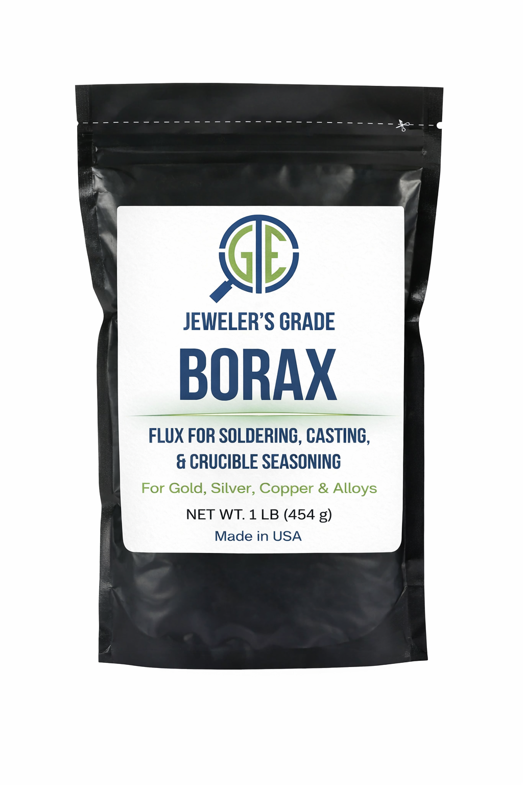 Gold Melting Kit Borax Flux + Small Ceramic Crucible + 1/2" Graphite Rod Tool GTE