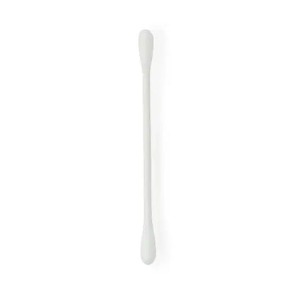 Front view of a white applicator swab with a rounded tip on a white background