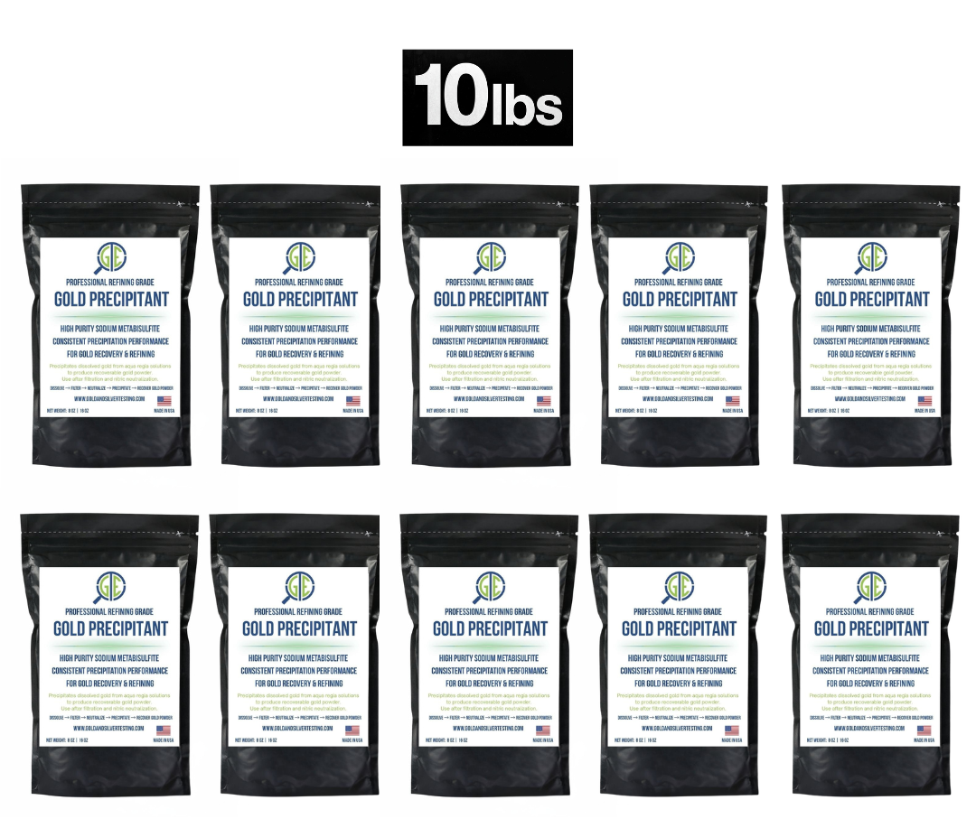 Gold Precipitation Kit 10lb Sodium Metabisulfite SMB Gold Refining Recovery - GOLD TESTING EQUIPMENT
