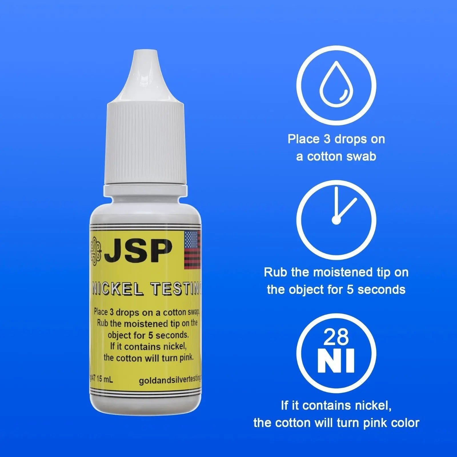 JSP Nickel Test Solution Jewelry Protectant Seal for Metal Belts Rings JSP