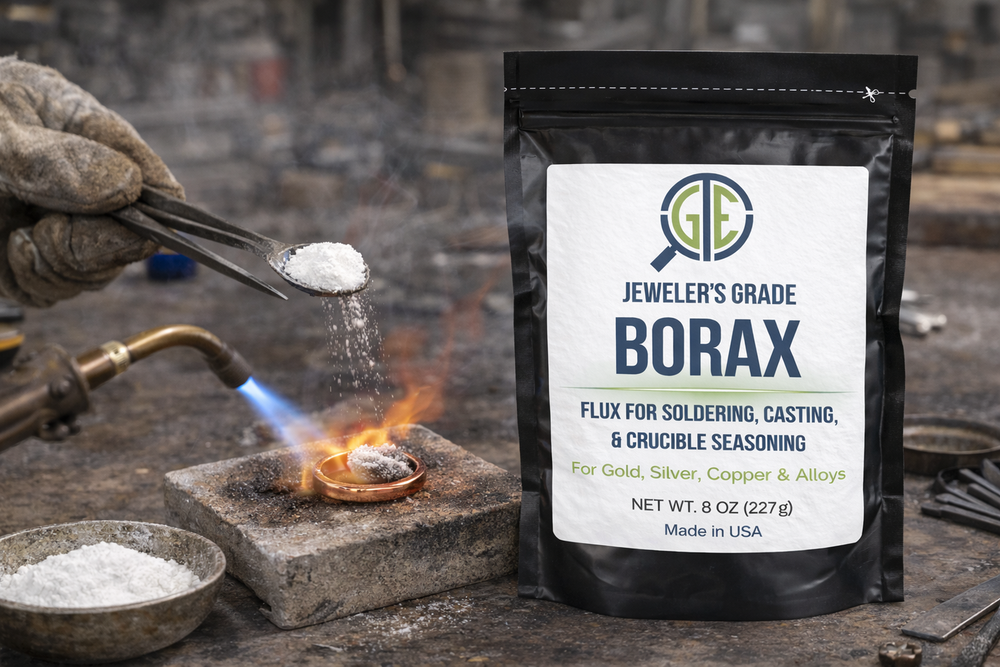 Gold Refining Kit SMB Gold Precipitant Borax Flux Recovery & Smelt Melting GTE