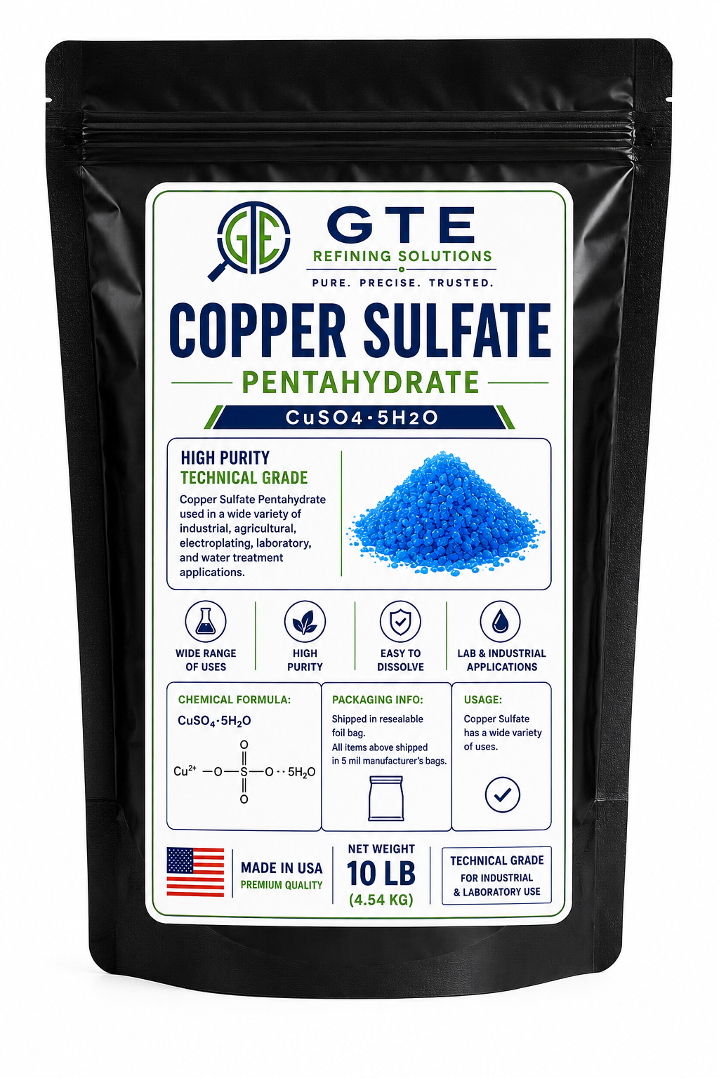 COPPER SULFATE POWDER - 99% PURE - FREE SHIPPING