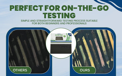 Infographic showing on-the-go gold testing kit comparison for beginners and professionals