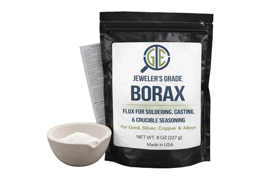 Jeweler’s Grade Borax Flux 8 oz + Ceramic Crucible Gold Silver Glaze Casting Kit GTE
