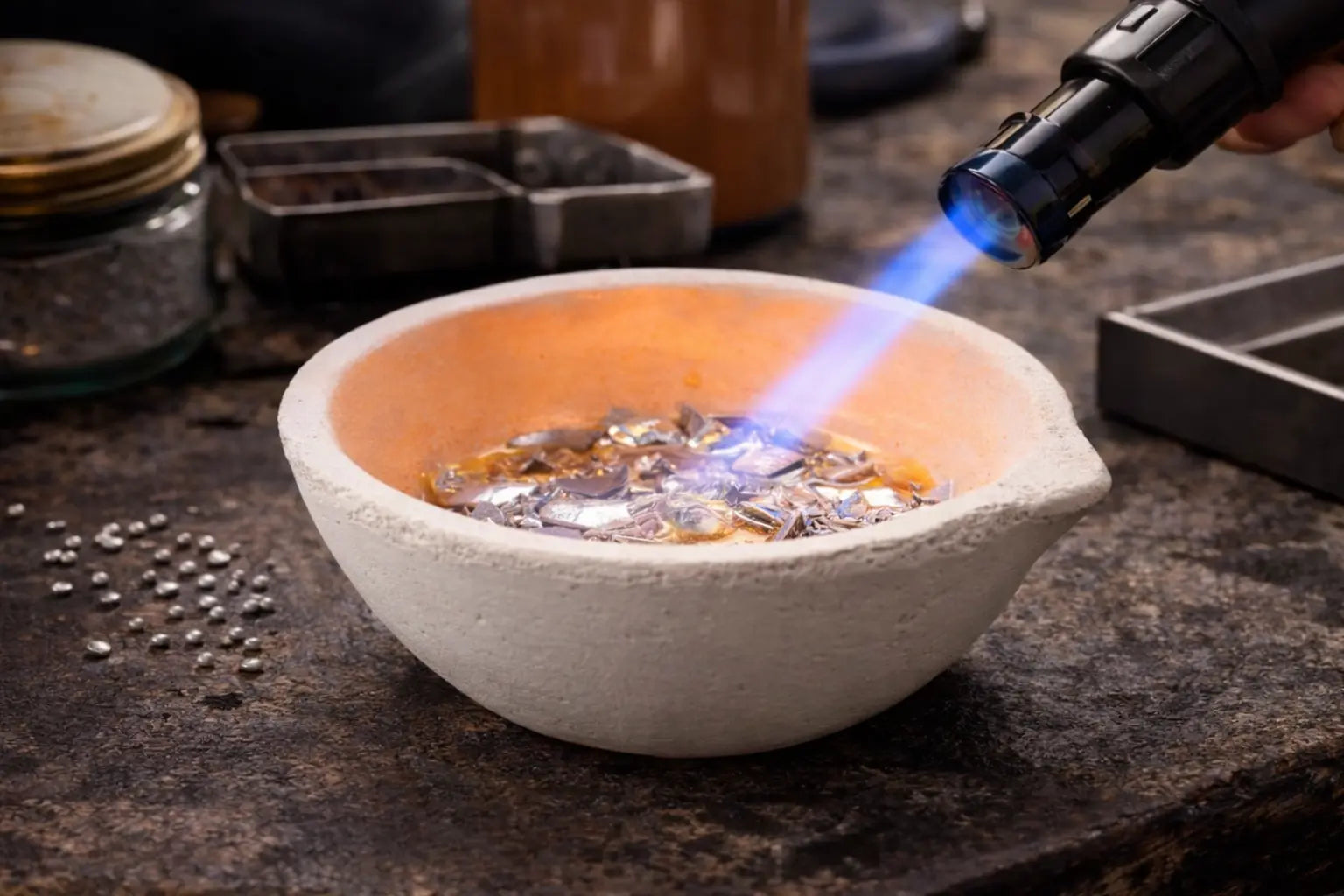 Ceramic Crucible Melting Dish Gold Silver Copper Casting Refining Alloying GTE