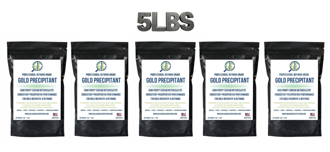 Gold Precipitation Kit 5lb Sodium Metabisulfite SMB Gold Refining Recovery - GOLD TESTING EQUIPMENT