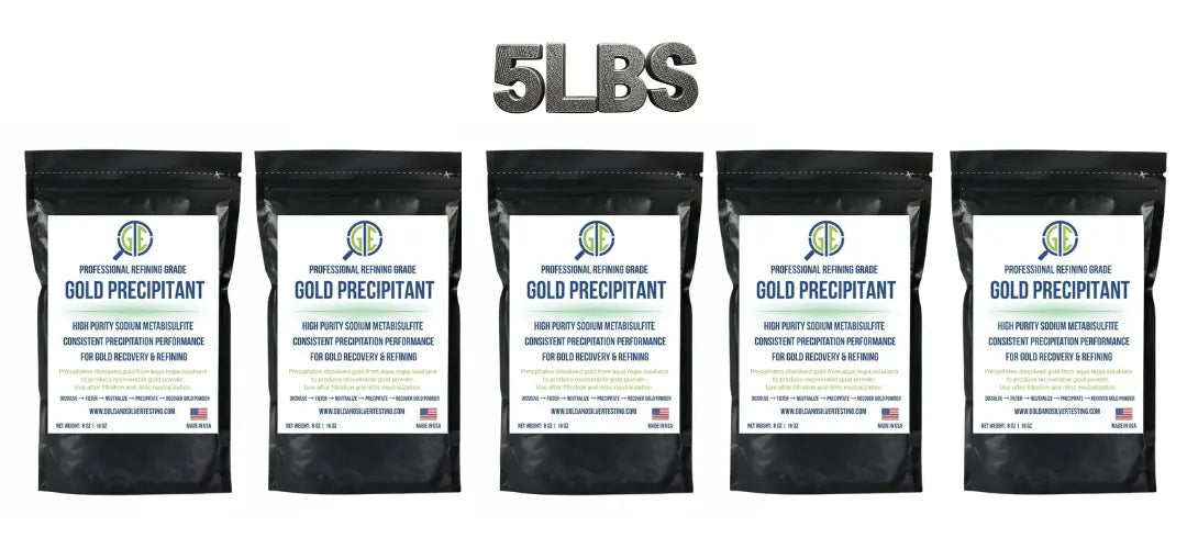 Gold Precipitation Kit 5lb Sodium Metabisulfite SMB Gold Refining Recovery GTE