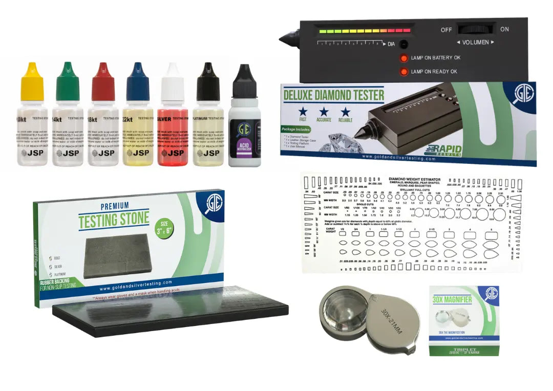 Gold Silver Jewelry Test Kit 10K 14K 18K 24K Digital Scale Diamond Tester Acid JSP