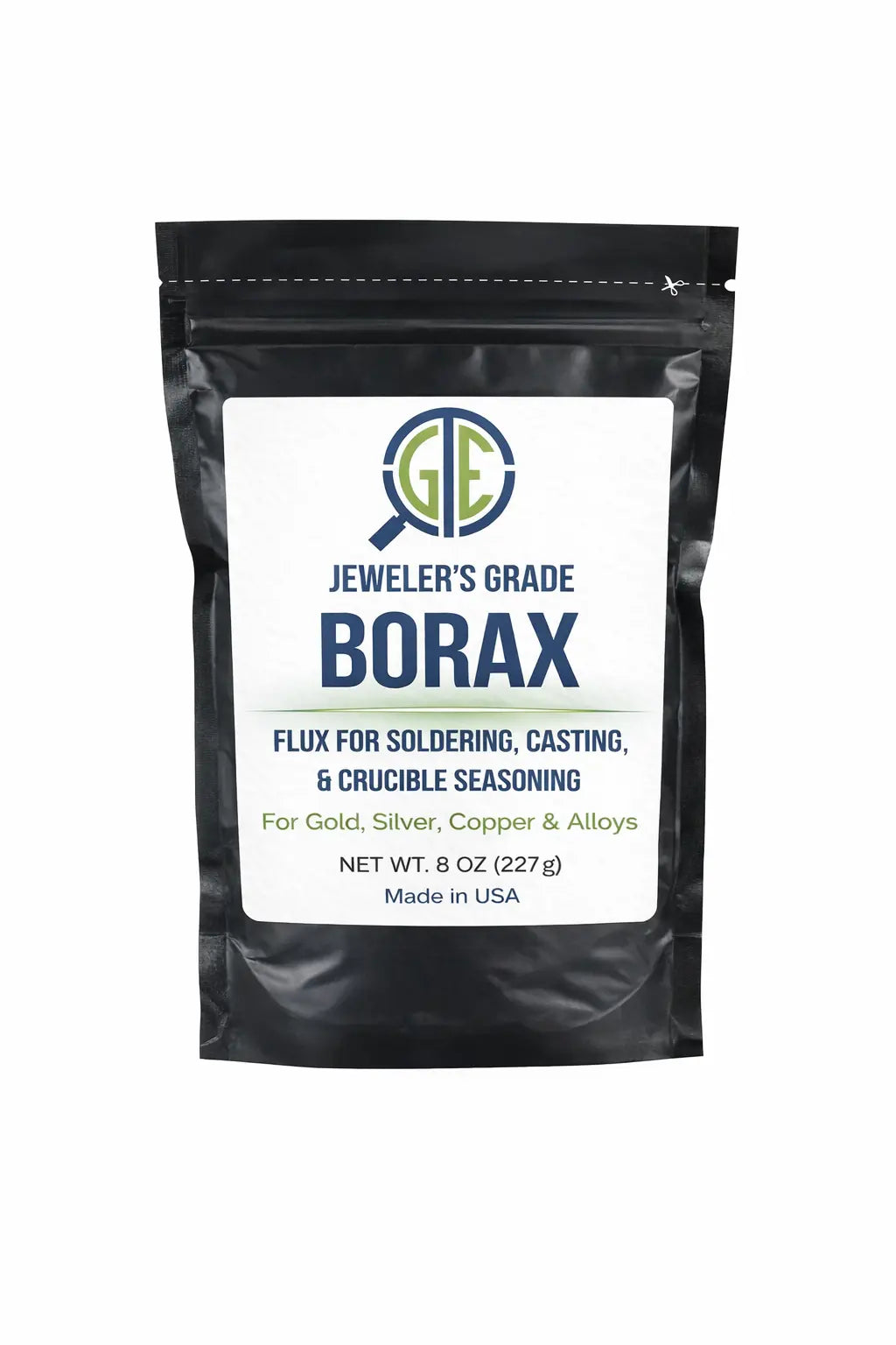 Jeweler’s Grade Borax Flux 8 oz + Ceramic Crucible Gold Silver Glaze Casting Kit GTE
