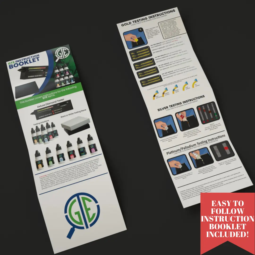 Gold Silver Platinum Testing Kit - Test 9K 10K 12K 14k 18K 22K 999 925 Sterling - GOLD TESTING EQUIPMENT