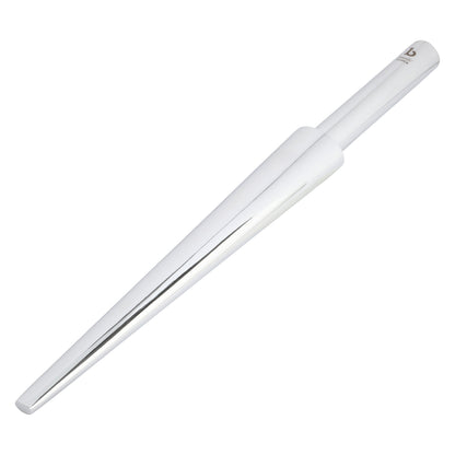 Diagonal view of the Oval Forming Mandrel showcasing its tapered polished metal shaft and handle on a white background
