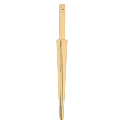 Front view of gold Oval Forming Mandrel showcasing its tapered shaping profile with a white background