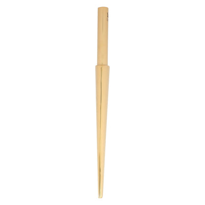 Front view of Pepetools oval forming mandrel showcasing its tapered gold finish on a white background