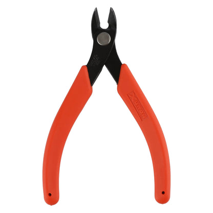 Front view of Xuron Maxi-Shear Flush 2175 showcasing black flush cutting jaws and orange handles on a white background