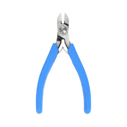 Front view of Full Flush Side Cutters Precision Series PL95R showcasing blue handles and flush-cutting jaws on a white background