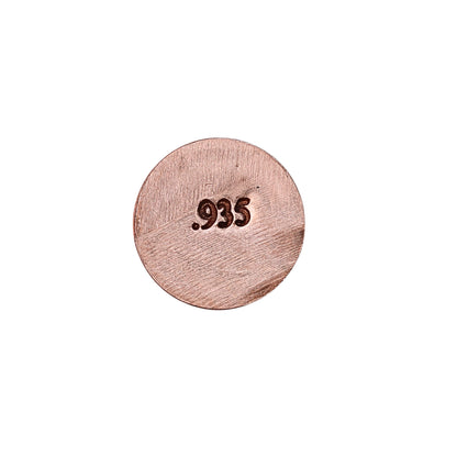Front view of jewelers metal stamp showcasing a .935 hallmark marking on a white background