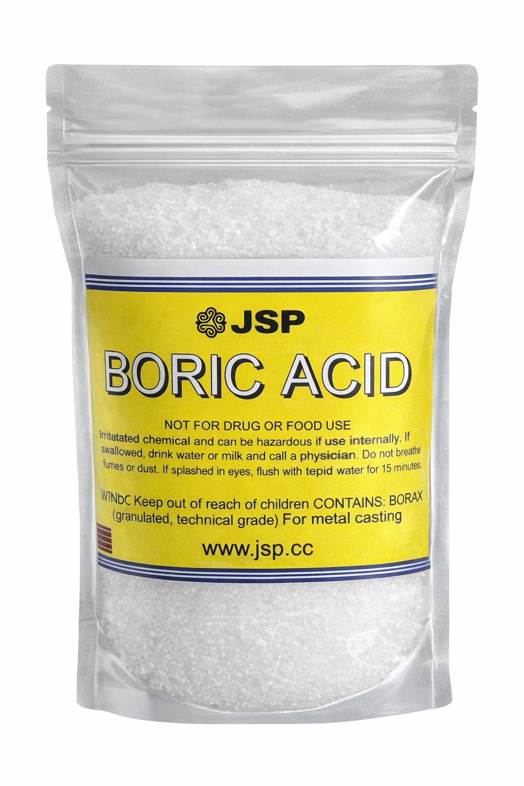 JSP Boric Acid Powder 8oz or 1lb Bag – 99.9% Pure Anhydrous H3BO3 for Gold Refining, Jewelry Casting, and Industrial Use - GOLD TESTING EQUIPMENT