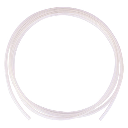 Coiled view of clear argon tubing for Pulse Arc welders showcasing 1/4 inch diameter and 7 foot length with white background