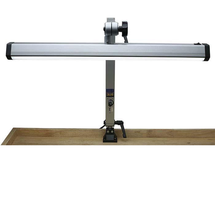 Extra-Wide Silver-Finish Jeweler's LED Task Lamp with USB Port