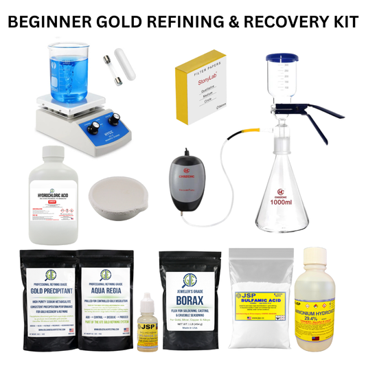 Complete Gold Recovery & Refining System – Beginner Chemical Refining Kit GOLD TESTING EQUIPMENT