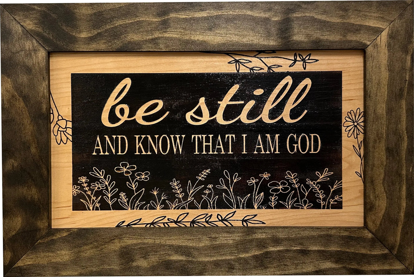 Bible Verse Decorative & Secure Wall-Mounted Gun Cabinet - Be Still and Know That I am God Psalm 46:10 Gun Safe Bellewood Designs