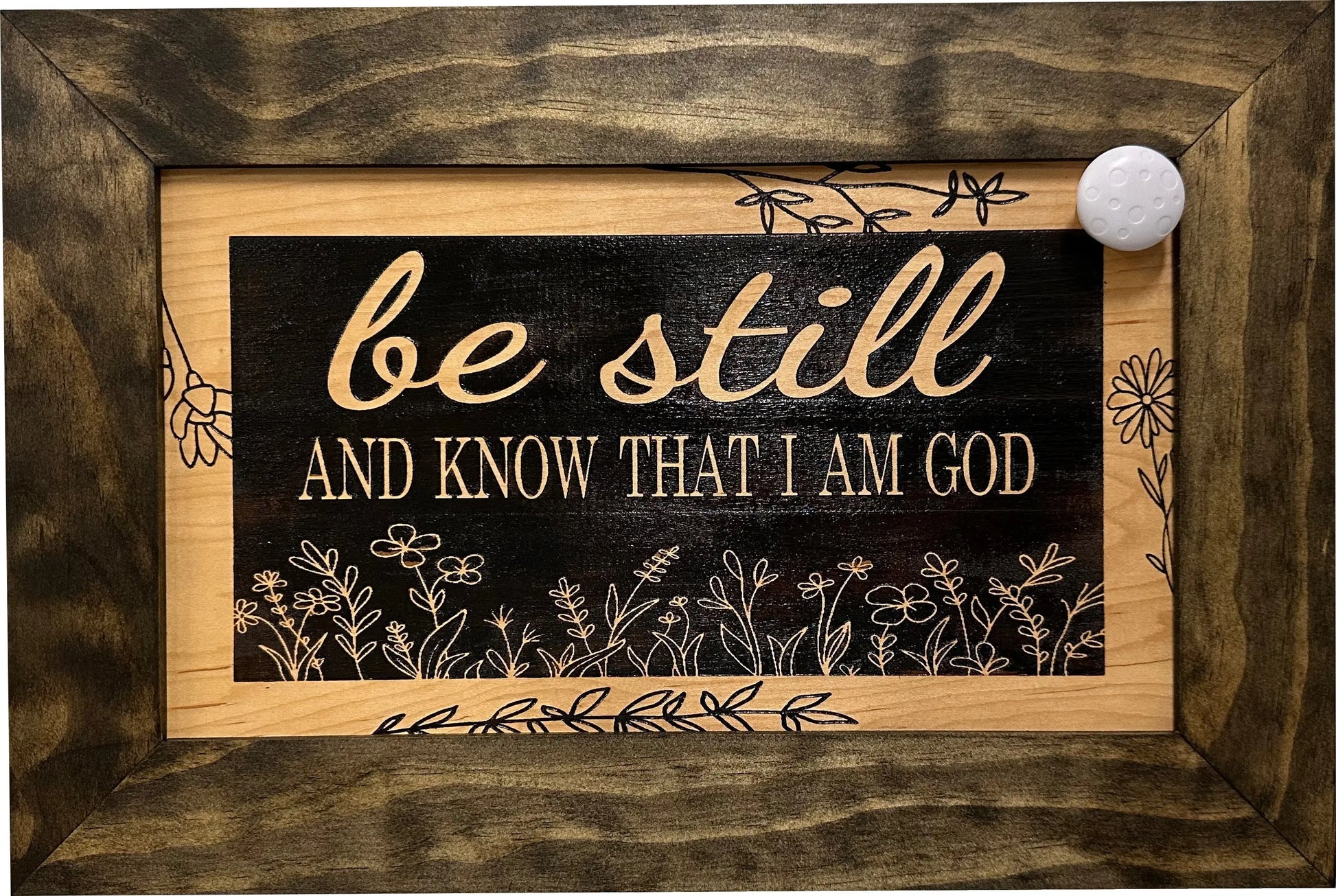 Bible Verse Decorative & Secure Wall-Mounted Gun Cabinet - Be Still and Know That I am God Psalm 46:10 Gun Safe Bellewood Designs