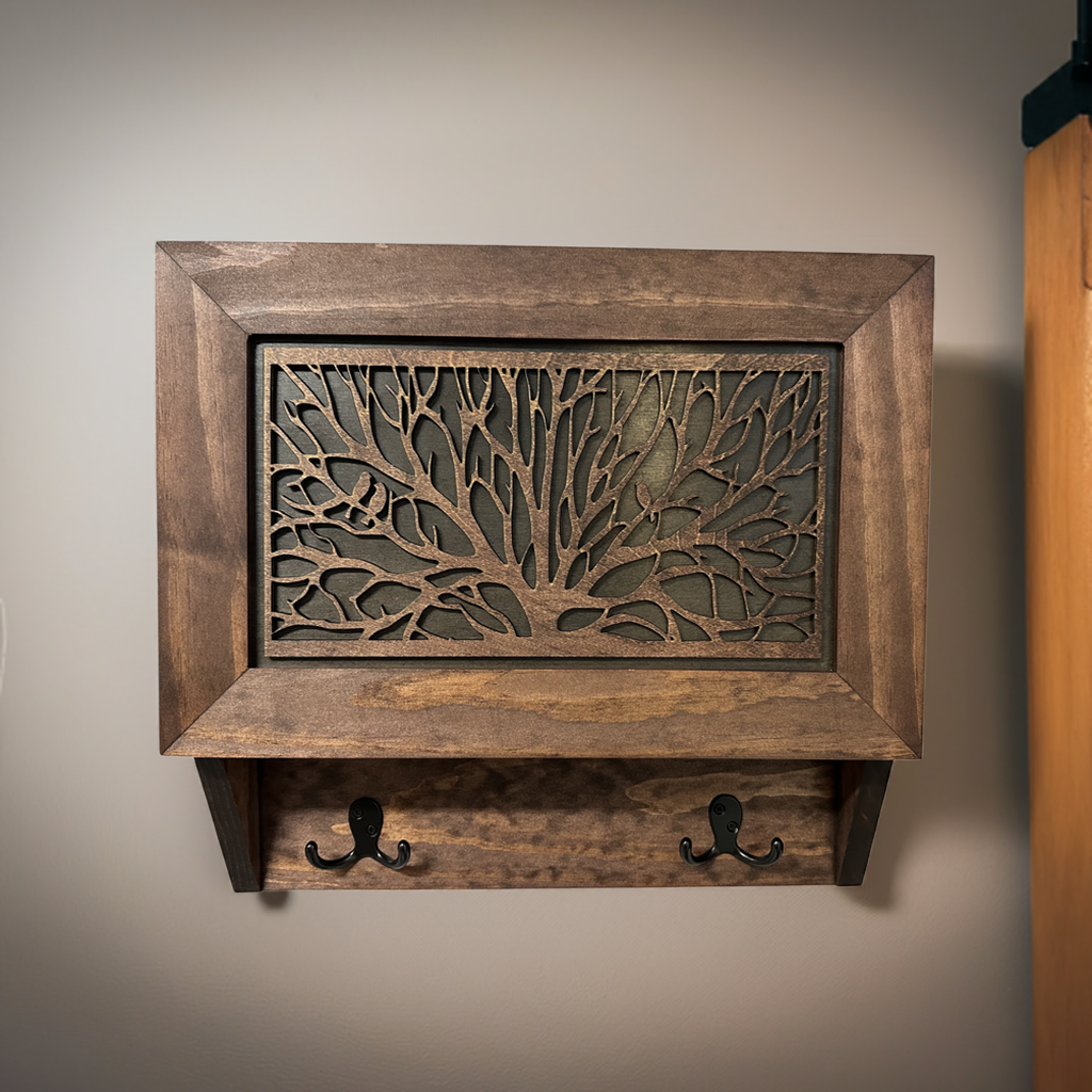 Birds in a Tree Gun Concealment Decor - Handcrafted Wooden Gun Cabinets - Gun Shelf Hidden Storage for Rifles, Shotguns, & Handguns - Quick Access Hidden Wall Safe Bellewood Designs