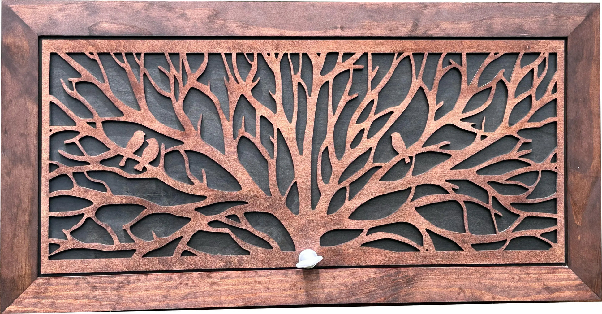 Birds in a Tree Large Gun Concealment Decor - Handcrafted Wooden Gun Cabinets - Gun Shelf Hidden Storage for Rifles, Shotguns, & Handguns - Quick Access Hidden Wall Safe Bellewood Designs