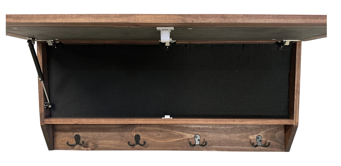 Birds in a Tree Large Gun Concealment Coat Rack - Handcrafted Wooden Gun Cabinets - Gun Shelf Hidden Storage for Rifles, Shotguns, & Handguns - Quick Access Hidden Wall Safe Bellewood Designs