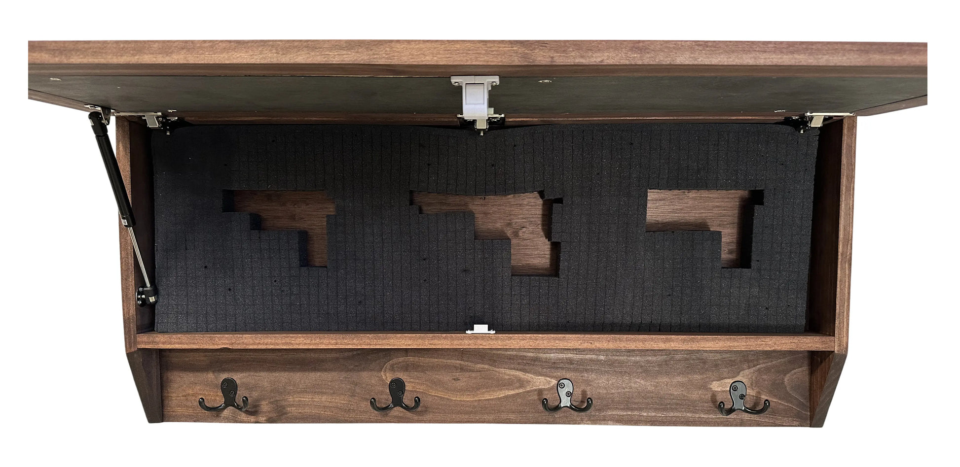 Birds in a Tree Large Gun Concealment Coat Rack - Handcrafted Wooden Gun Cabinets - Gun Shelf Hidden Storage for Rifles, Shotguns, & Handguns - Quick Access Hidden Wall Safe Bellewood Designs