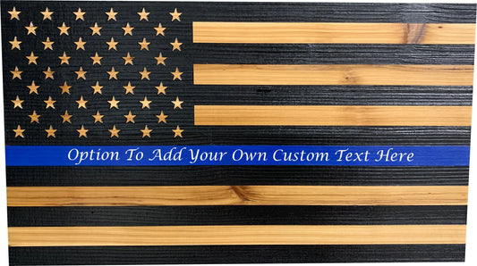 Blue Line American Flag Hidden Gun Storage, Customizable Thin Blue Line Concealment Flag for Police Officers and Law Enforcement Professionals Bellewood Designs