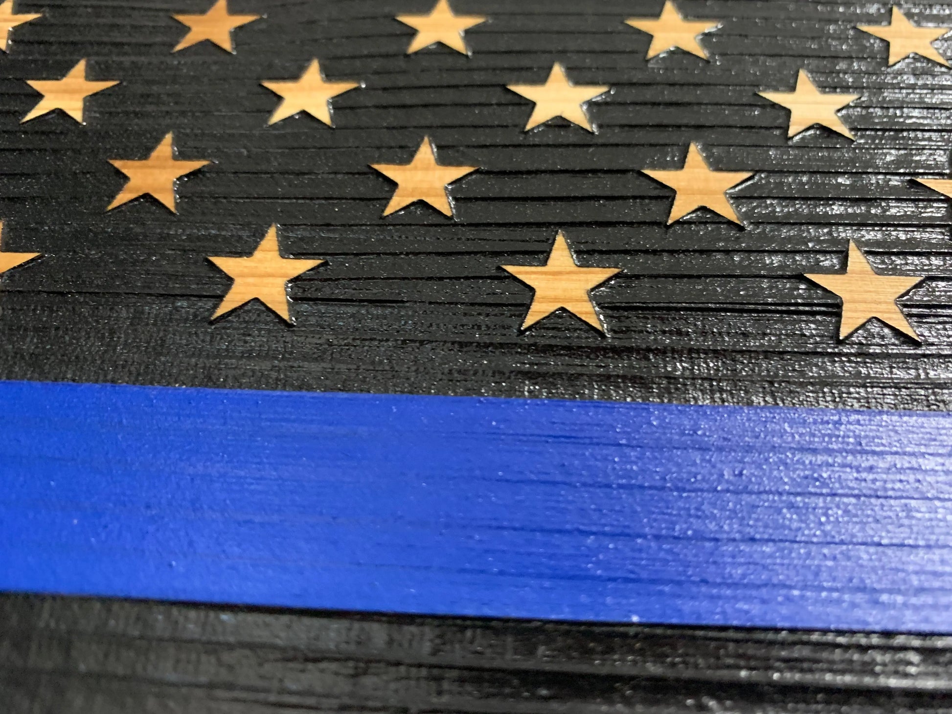 Blue Line American Flag Hidden Gun Storage, Customizable Thin Blue Line Concealment Flag for Police Officers and Law Enforcement Professionals Bellewood Designs