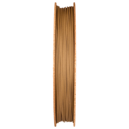 Front view of 3 Filamet Sampler showcasing bronze filament wound on a spool with a transparent background