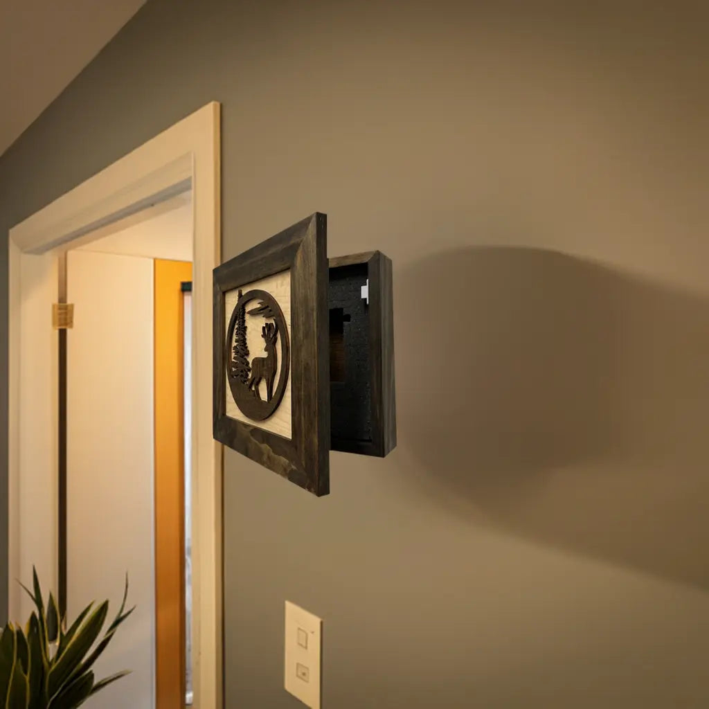 Buck In Nature Gun Safe Shelf - Gun Concealment Furniture - Hidden Gun Safe for Discrete Firearm Storage - GOLD TESTING EQUIPMENT