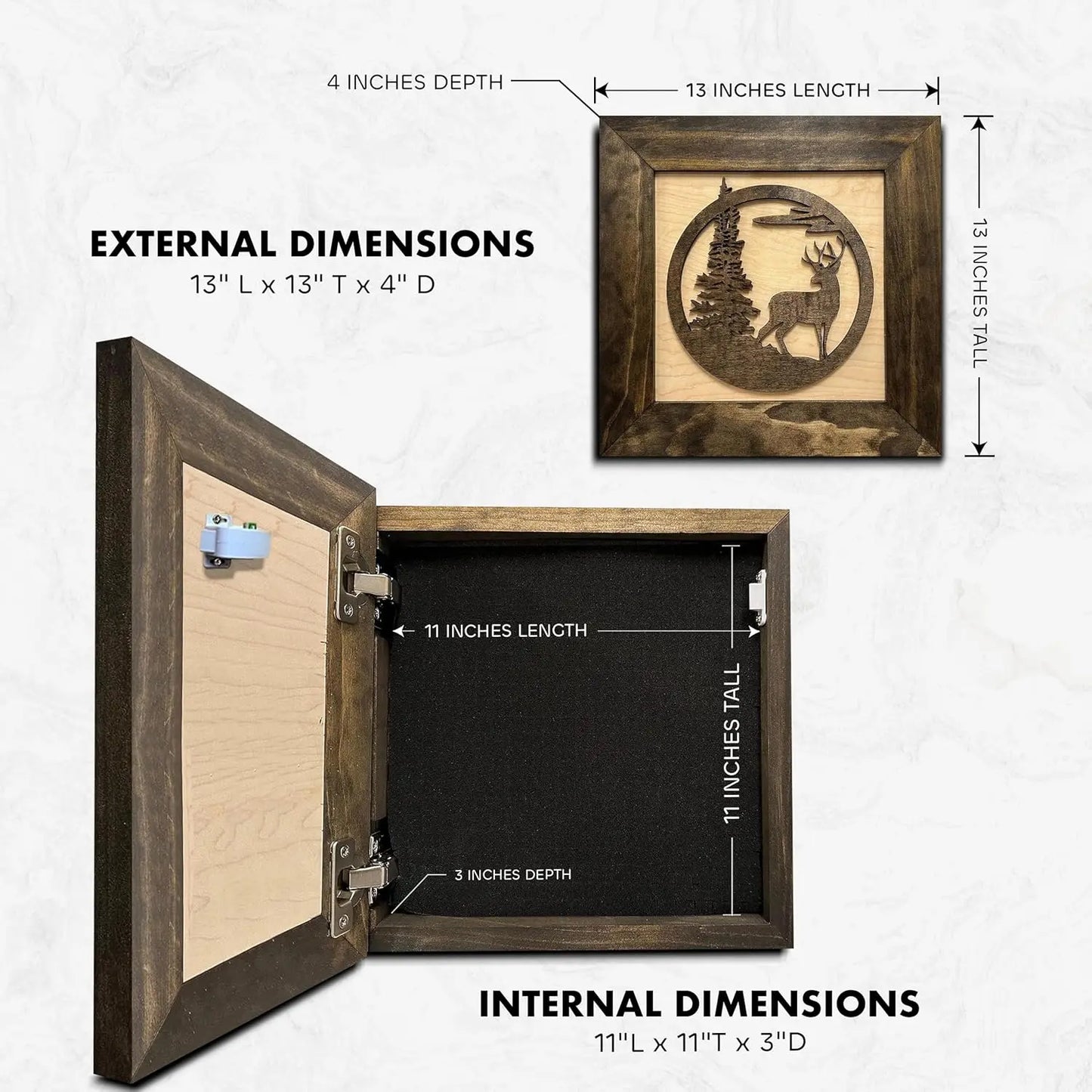 Buck In Nature Gun Safe Shelf - Gun Concealment Furniture - Hidden Gun Safe for Discrete Firearm Storage - GOLD TESTING EQUIPMENT