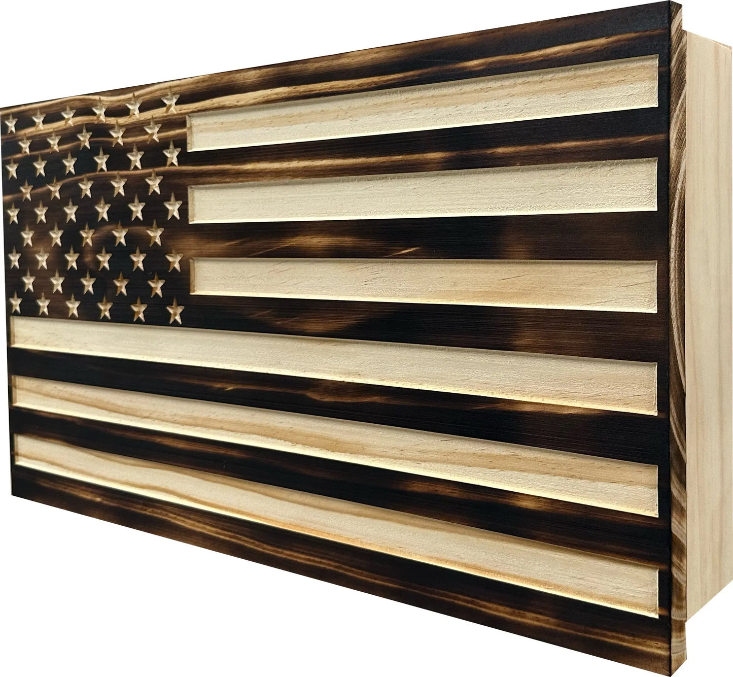 Burnt American Flag Hidden Gun Storage Cabinet Bellewood Designs